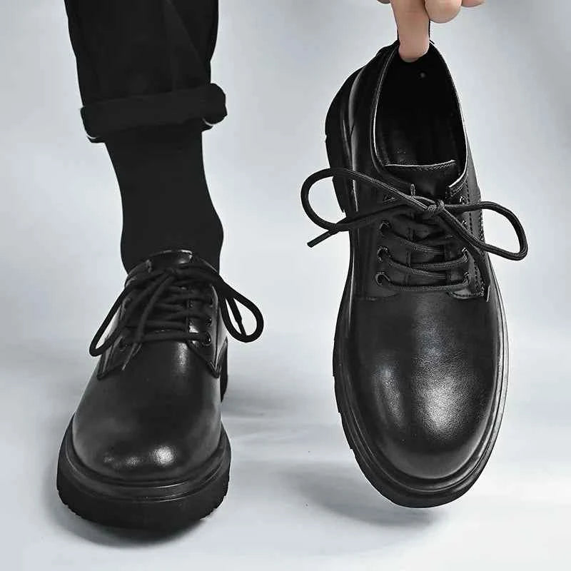 Black High-End British Style Leather Shoes