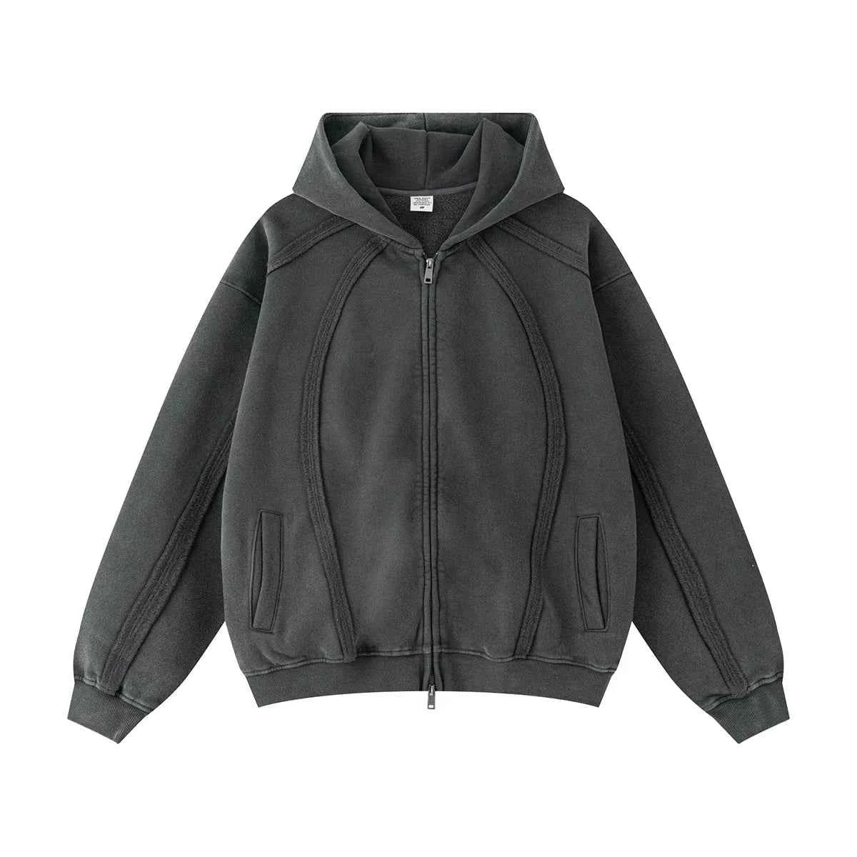 Vintage Retro Fleece Zip-Up Sweatshirt