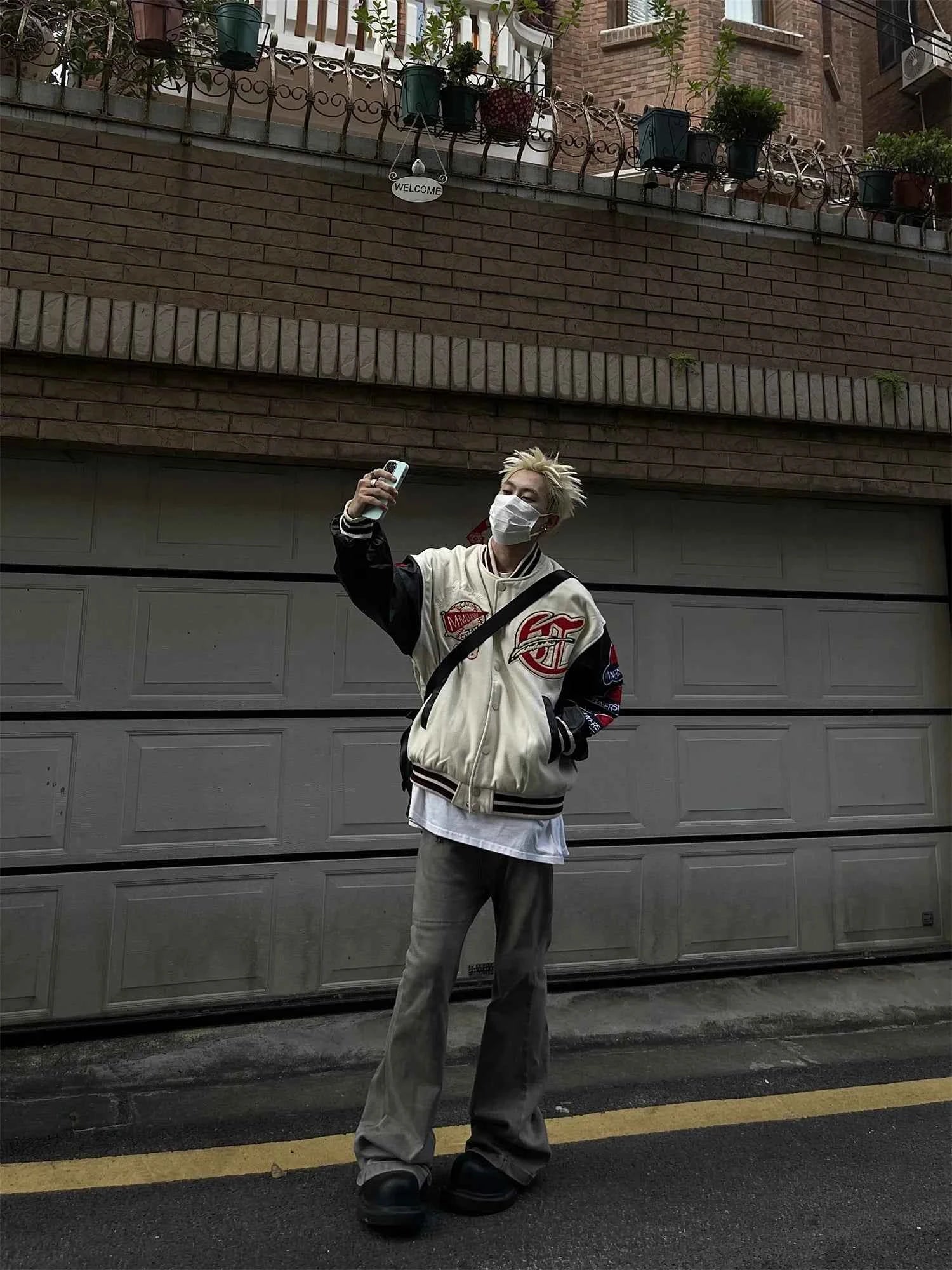 Vintage Embroidered Baseball Patchwork Varsity Jacket