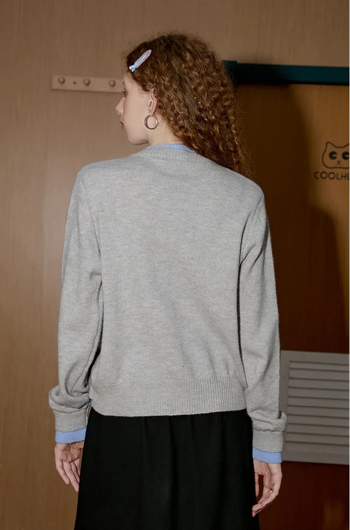 Stylish Fake Two Piece Knit Cardigan - Luxuryurbanwear