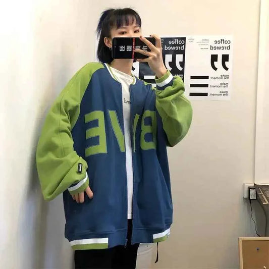 Vintage Streetwear Panelled Zip-Up Sweatshirt