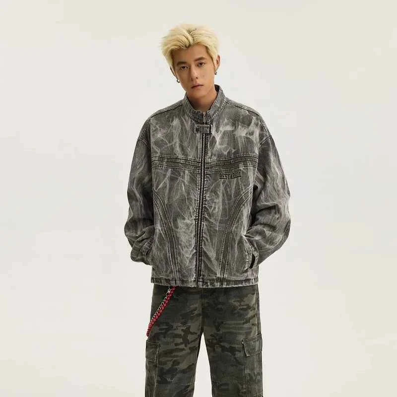 Destructive American Graffiti Printed Denim Jacket