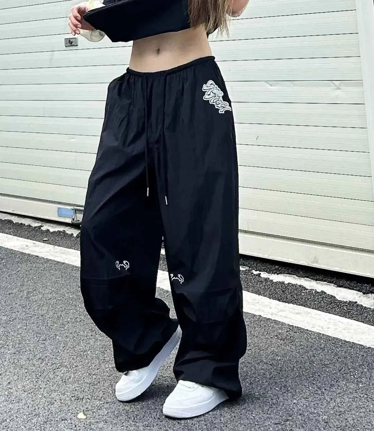 Streetwear Vintage Wide Leg Drawstring Sweatpants