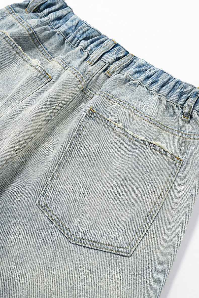 Streetwear Ripped Casual Wide Leg Denim Jeans