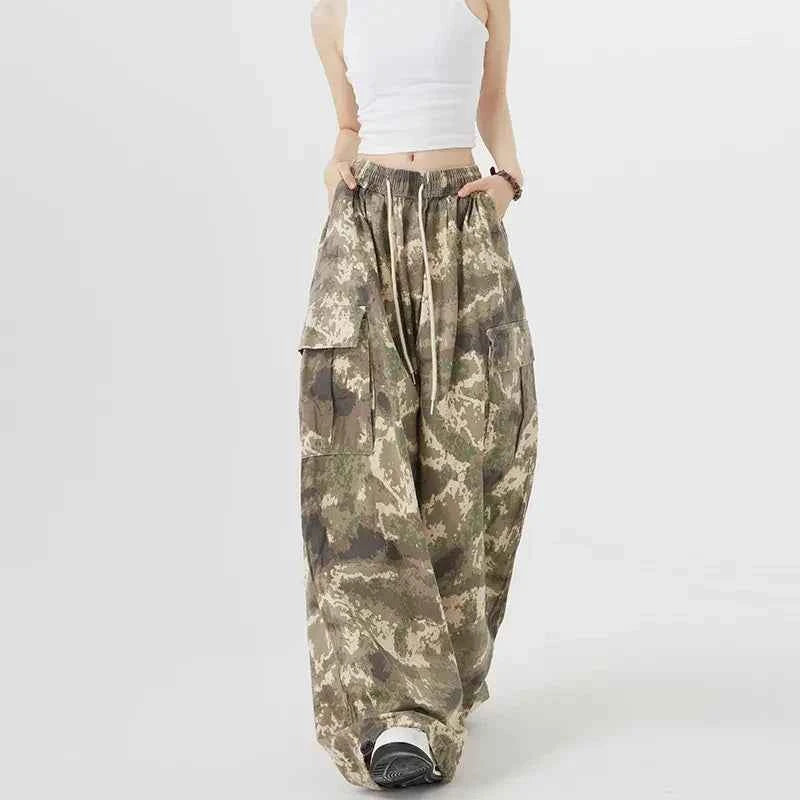 Streetwear Casual Vintage Camouflage Cargo Jeans