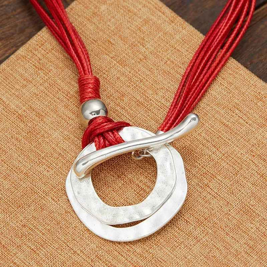 Ethnic Style Bohemian Red Rope Necklace