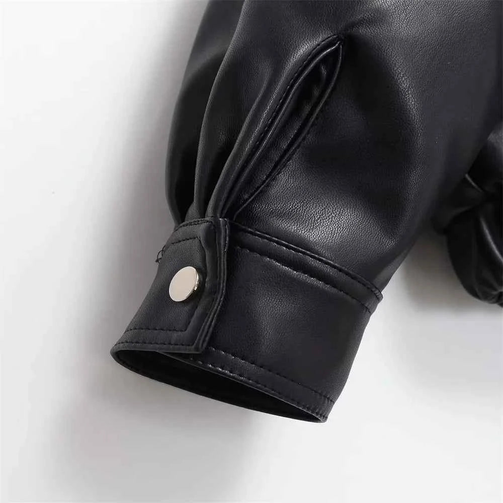 Essential Streetwear Patchwork Leather Effect Jacket