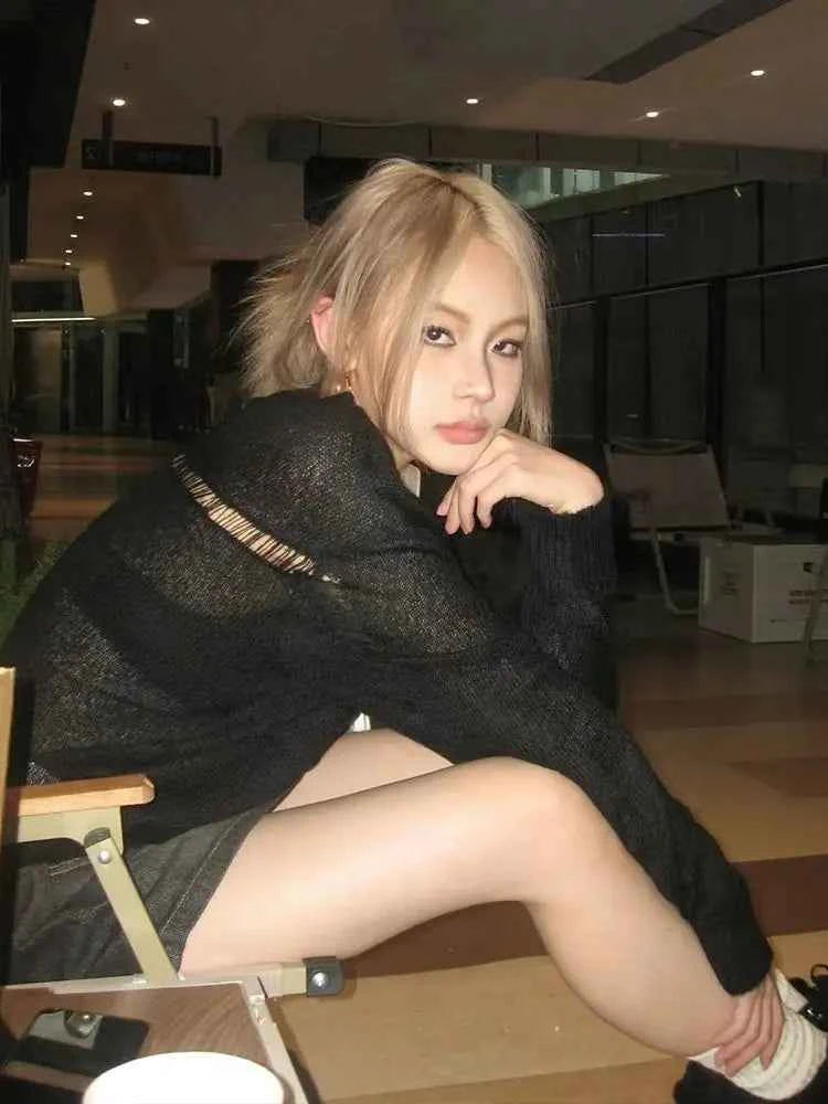 Black Gothic Emo Oversize Sweatshirt