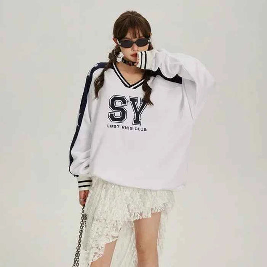 Vintage Cozy American Letter Print Sweatshirt