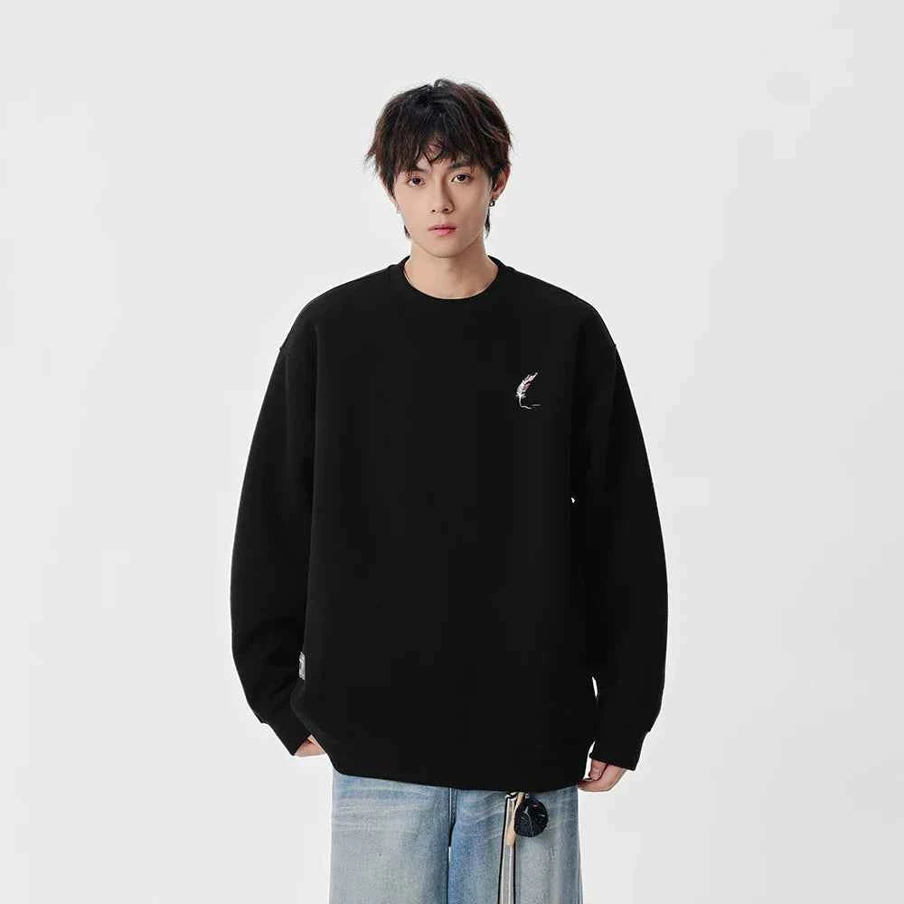 Soft Embroidered Crew Neck Sweatshirt