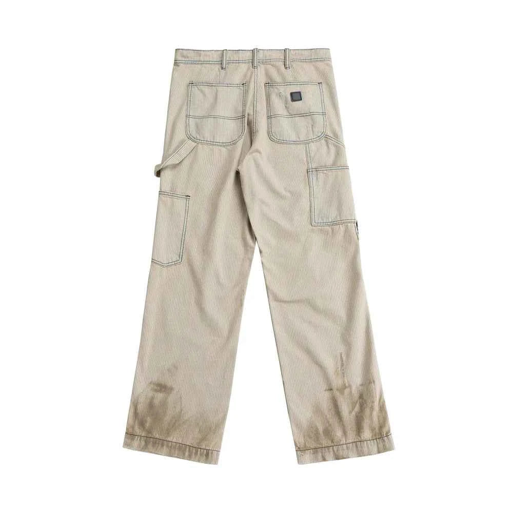 Streetwear Luxury Distressed Ripped Hole Straight Jeans