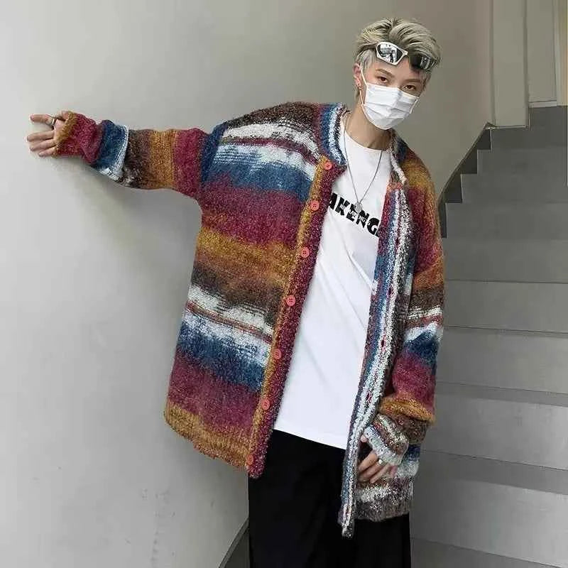 Effortless Punk Knitted Oversized Cardigan