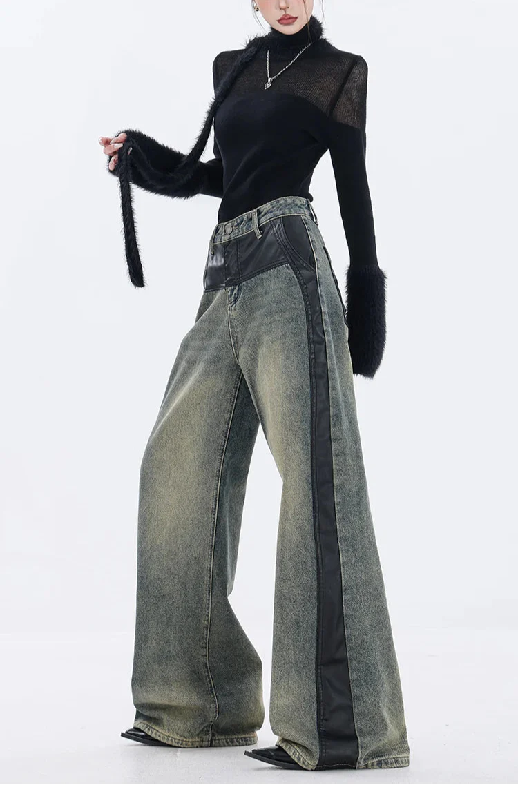 Women Hip Hop Retro High Quality Vintage Blue Jeans - Luxuryurbanwear