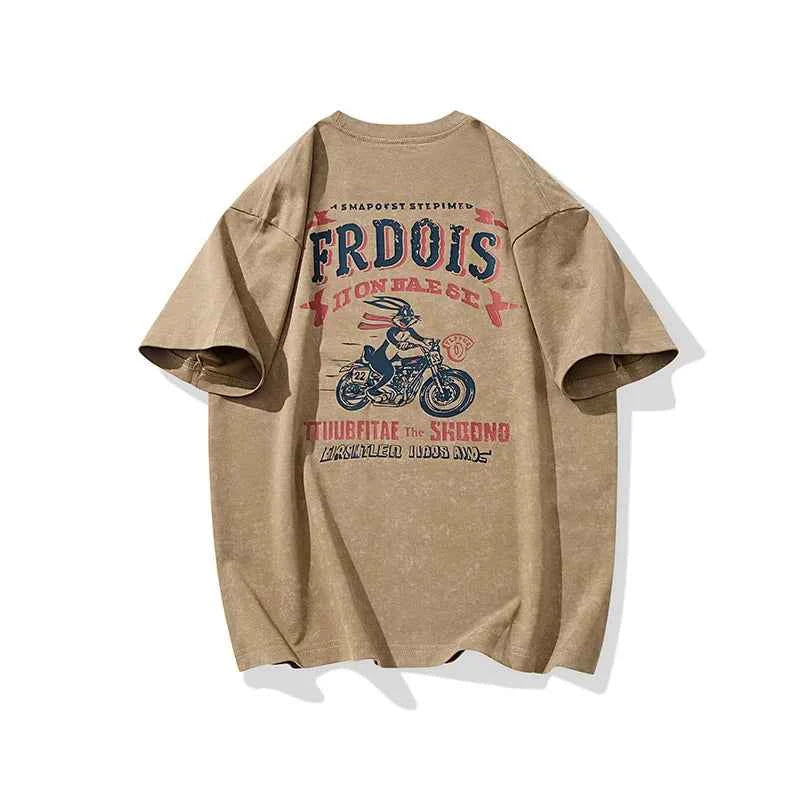 Effortless Retro Casual Short Sleeve Cotton T-Shirt