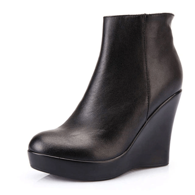 Shanty Women's Wedge Leather Ankle Booties