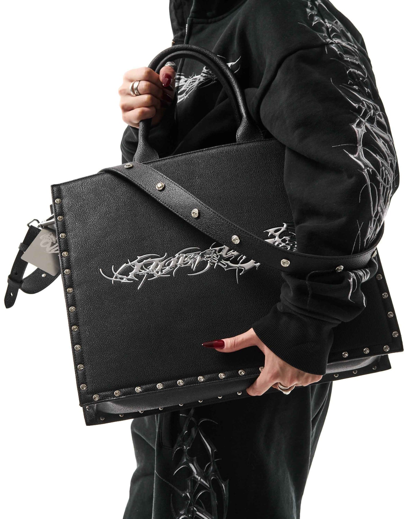 "TRIBAMETAL" LEATHER TOTE