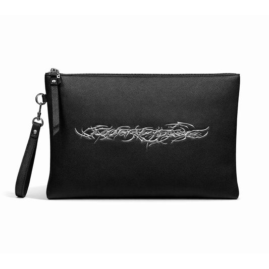 "TRIBAMETAL" LEATHER POUCH