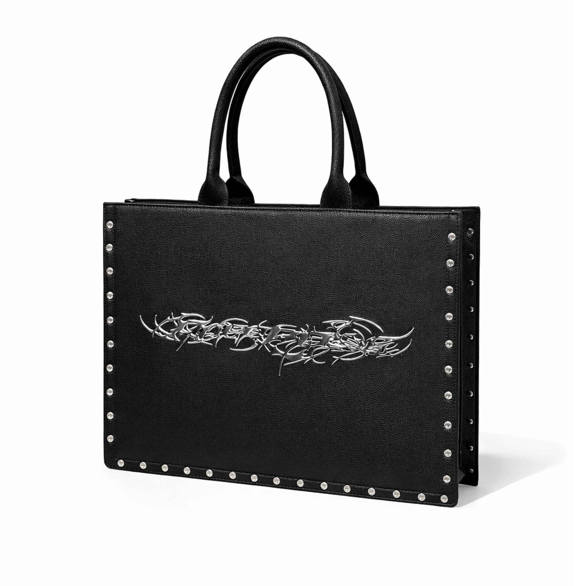 "TRIBAMETAL" LEATHER TOTE