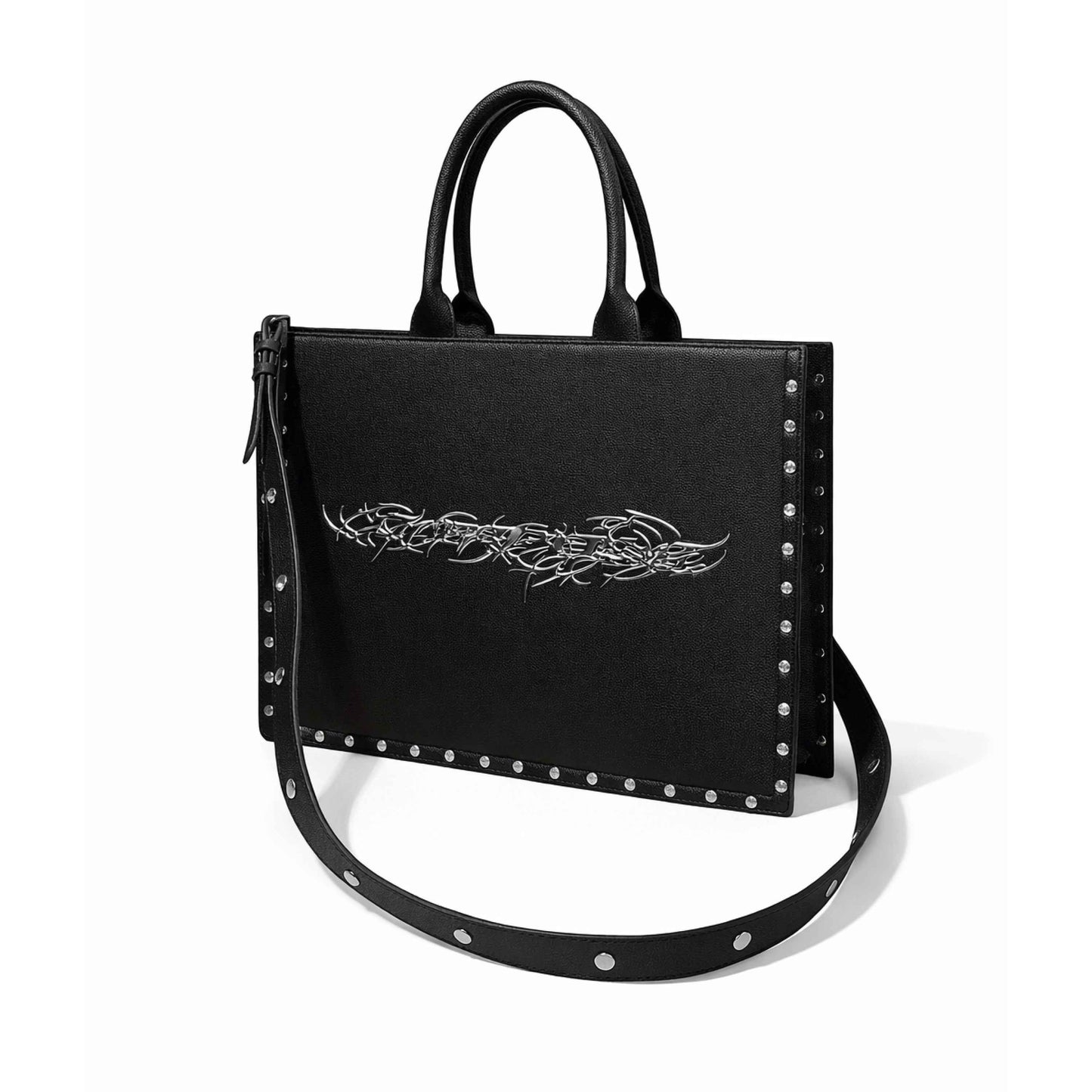 "TRIBAMETAL" LEATHER TOTE