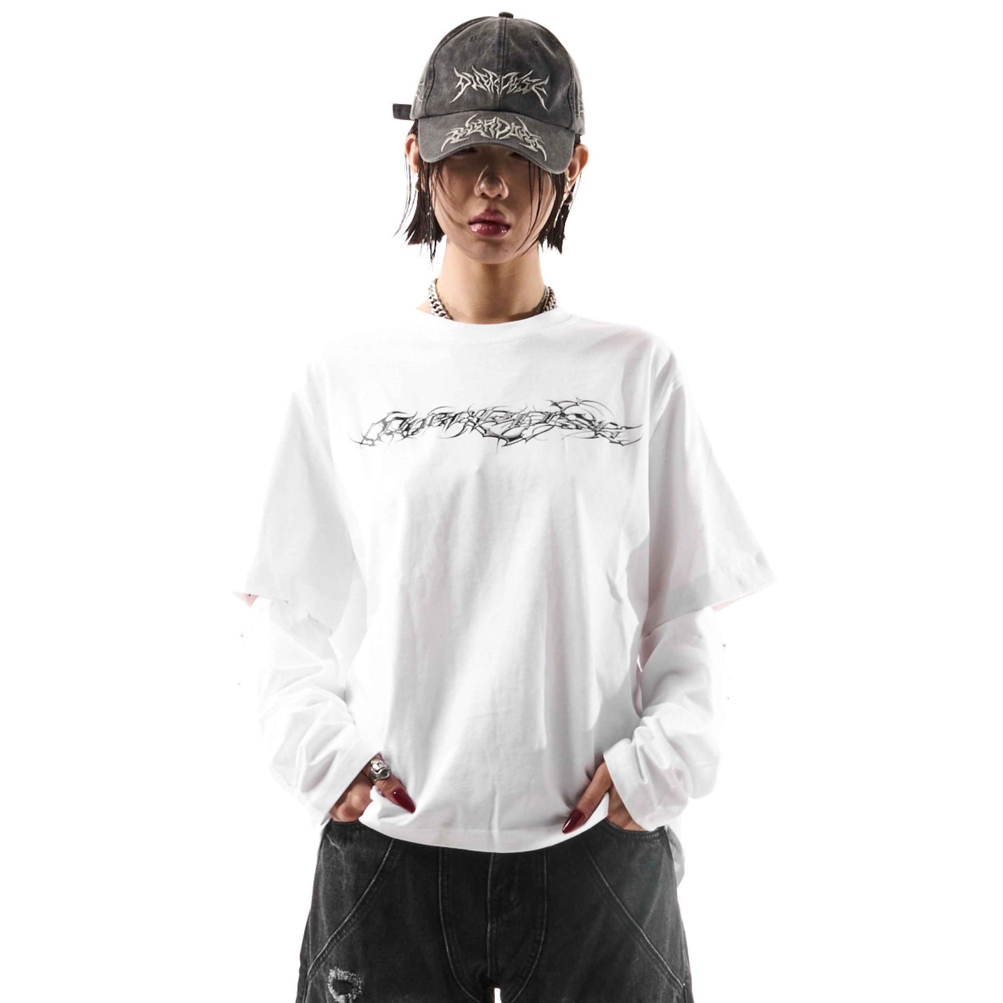 "TRIBAMETAL" LOGO TRNSFRMR L/S - ONYX