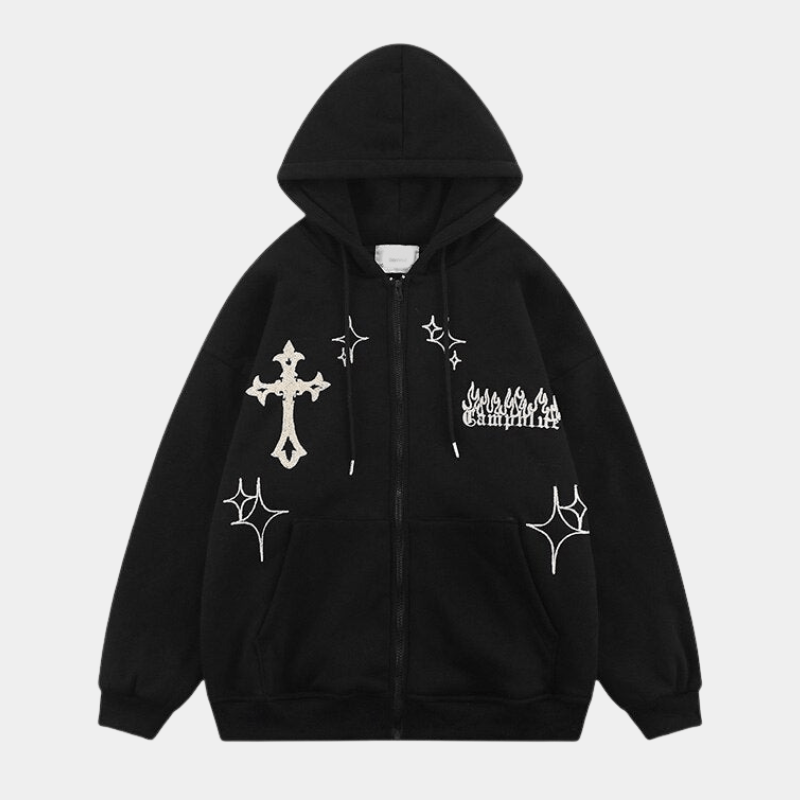Sparks | Oversized Zipper Hoodie - Luxuryurbanwear