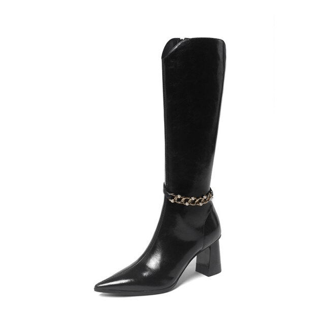Virginia Women's High Heel Knee High Boots - Luxuryurbanwear
