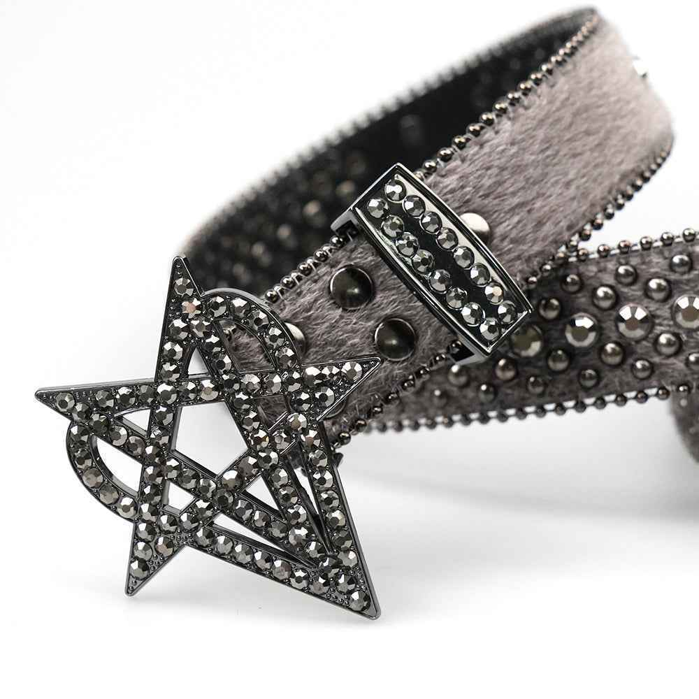 "OVD STUDDED BELT" - WOLF GREY
