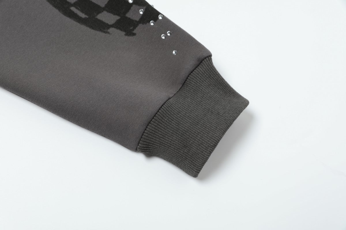 Flame Rhinestone | Y2K Zip-Up Hoodie - Luxuryurbanwear