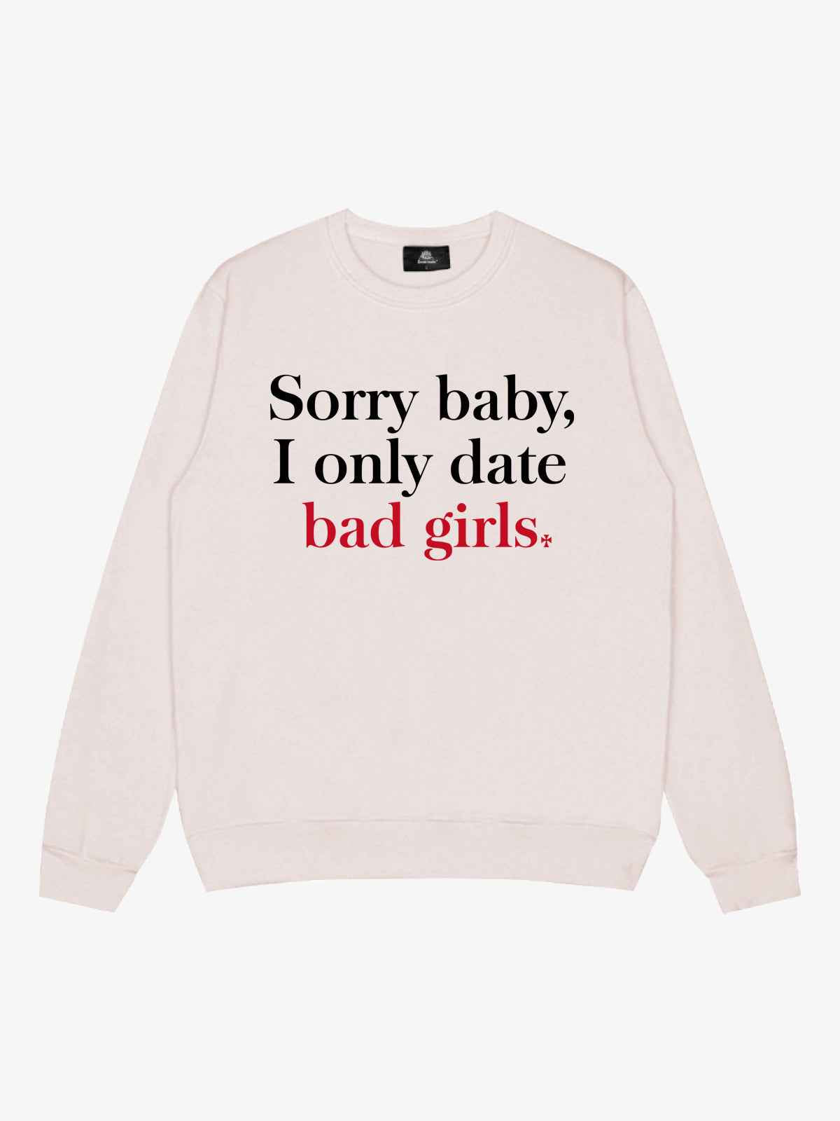 Street Contrast Design Slogan Print Round Neck Sweatshirt