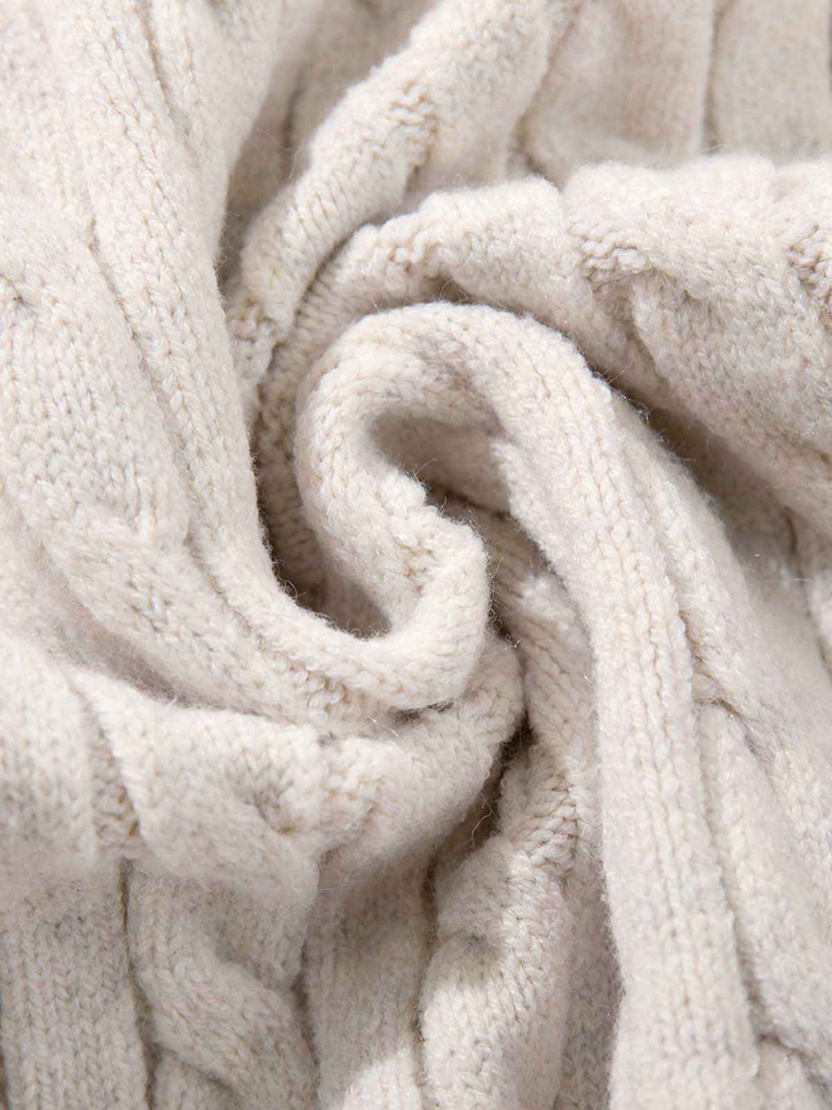 Cable Knit Half Zip Mock Neck Sweater
