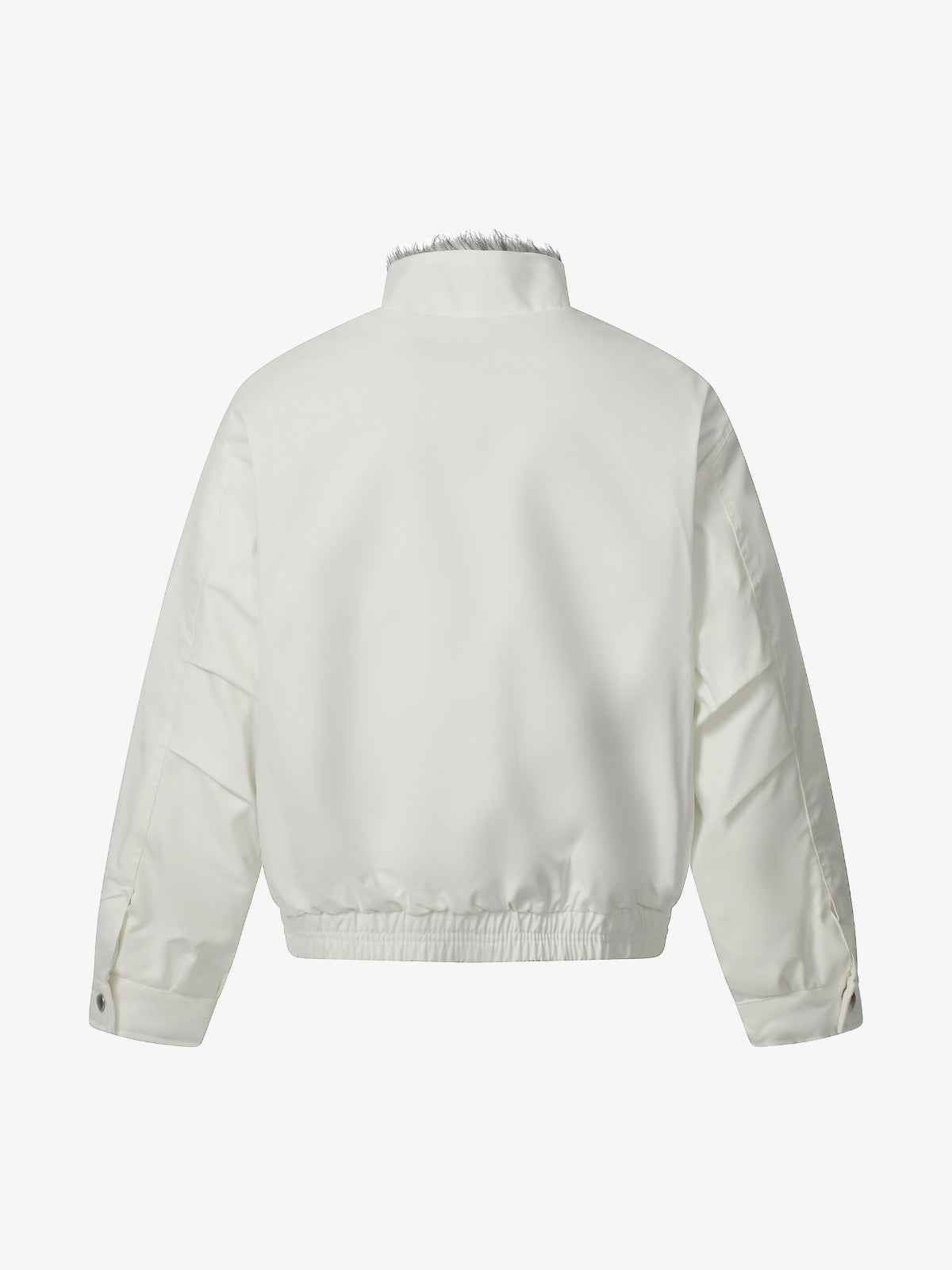 Vintage Stand Collar Fur Lined Bomber Jacket