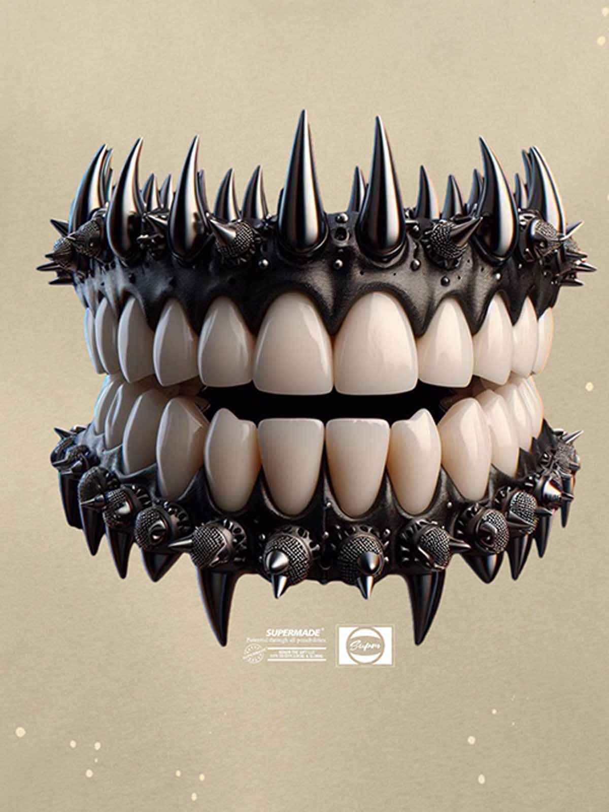 Spiked Teeth Graphic T-Shirt