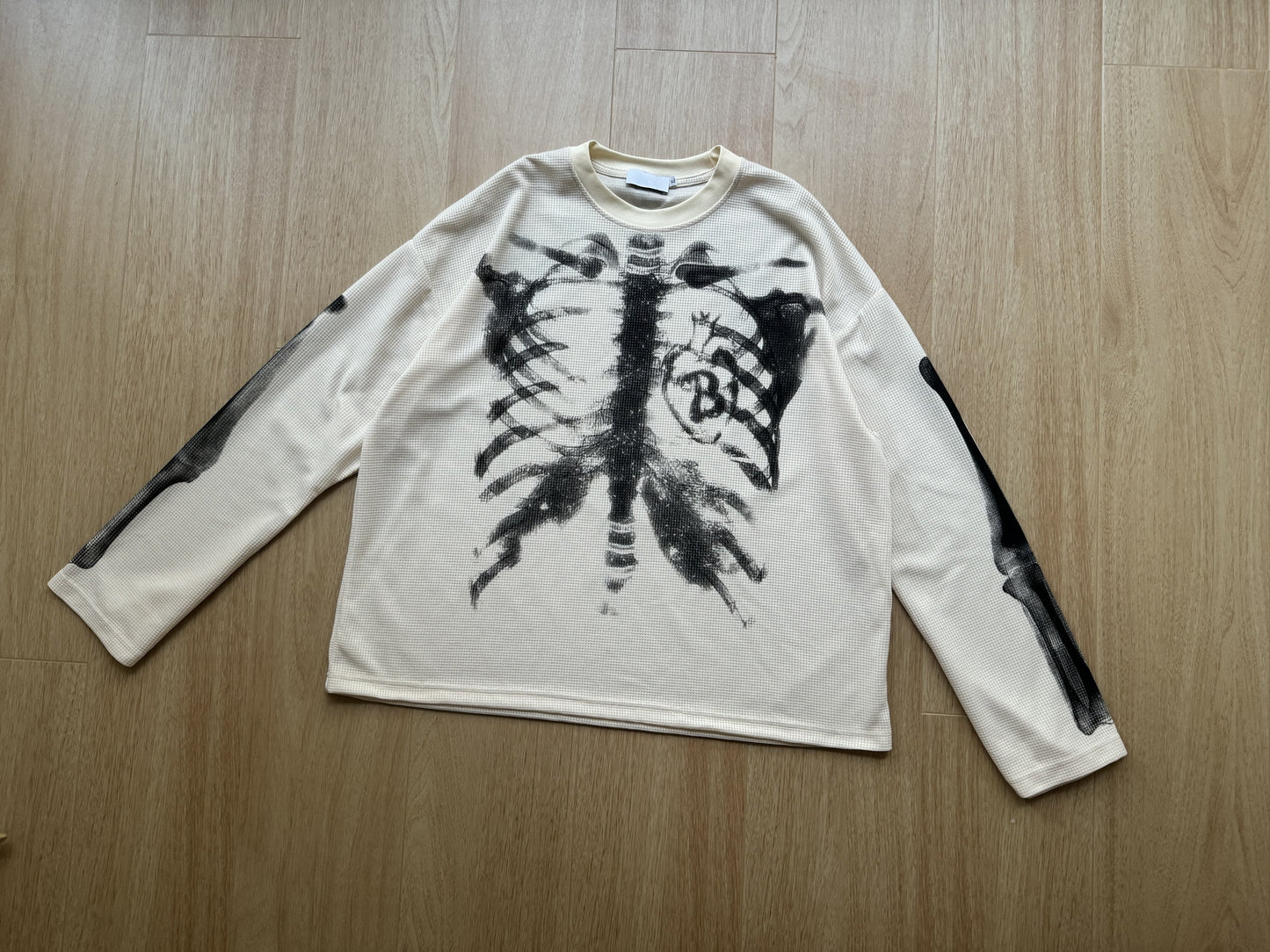 X-Ray Skeleton | Waffle Long Sleeve T-Shirt - Luxuryurbanwear