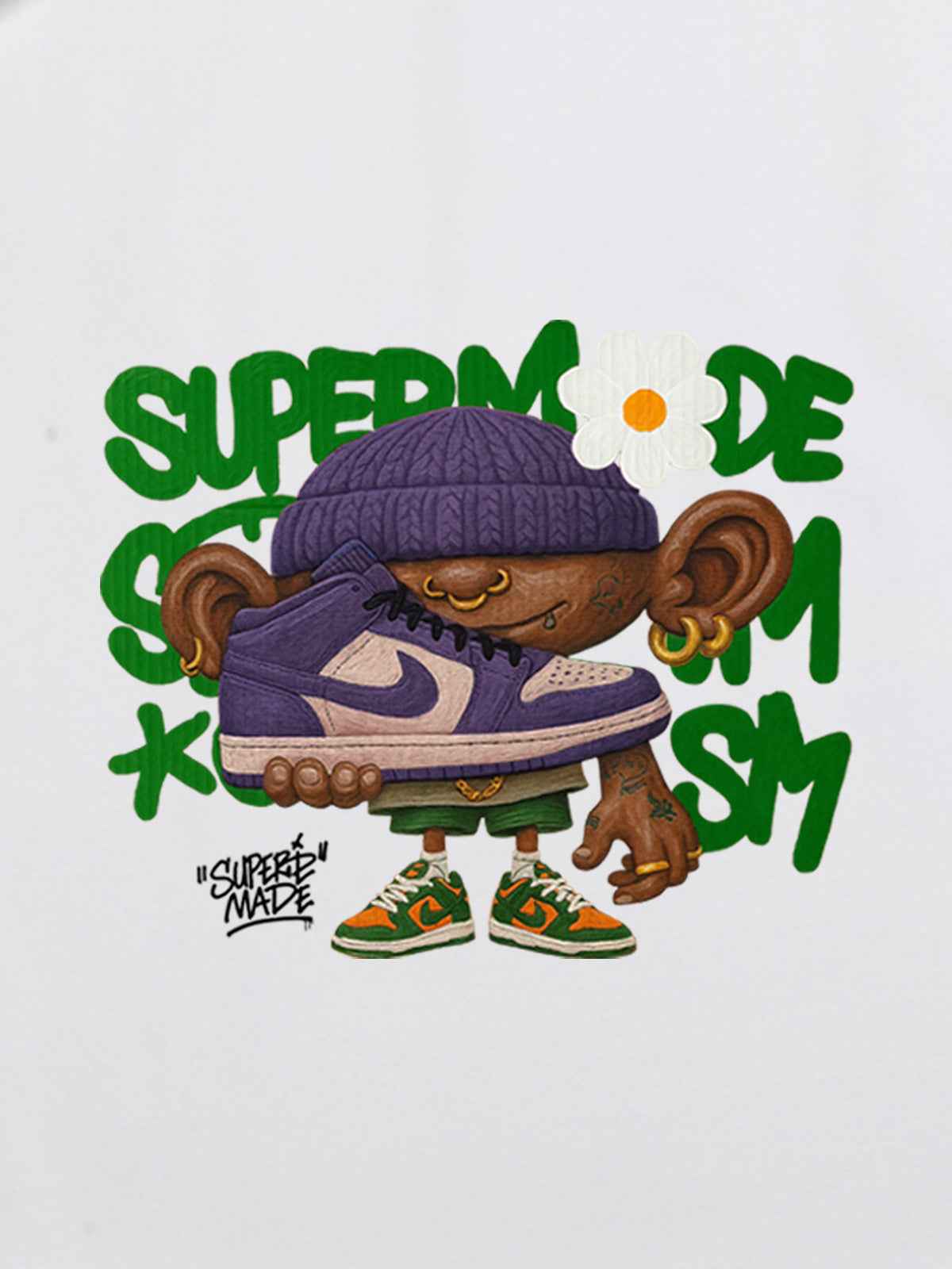 Street Cartoon Sneaker Graffiti Sneaker T-shirt