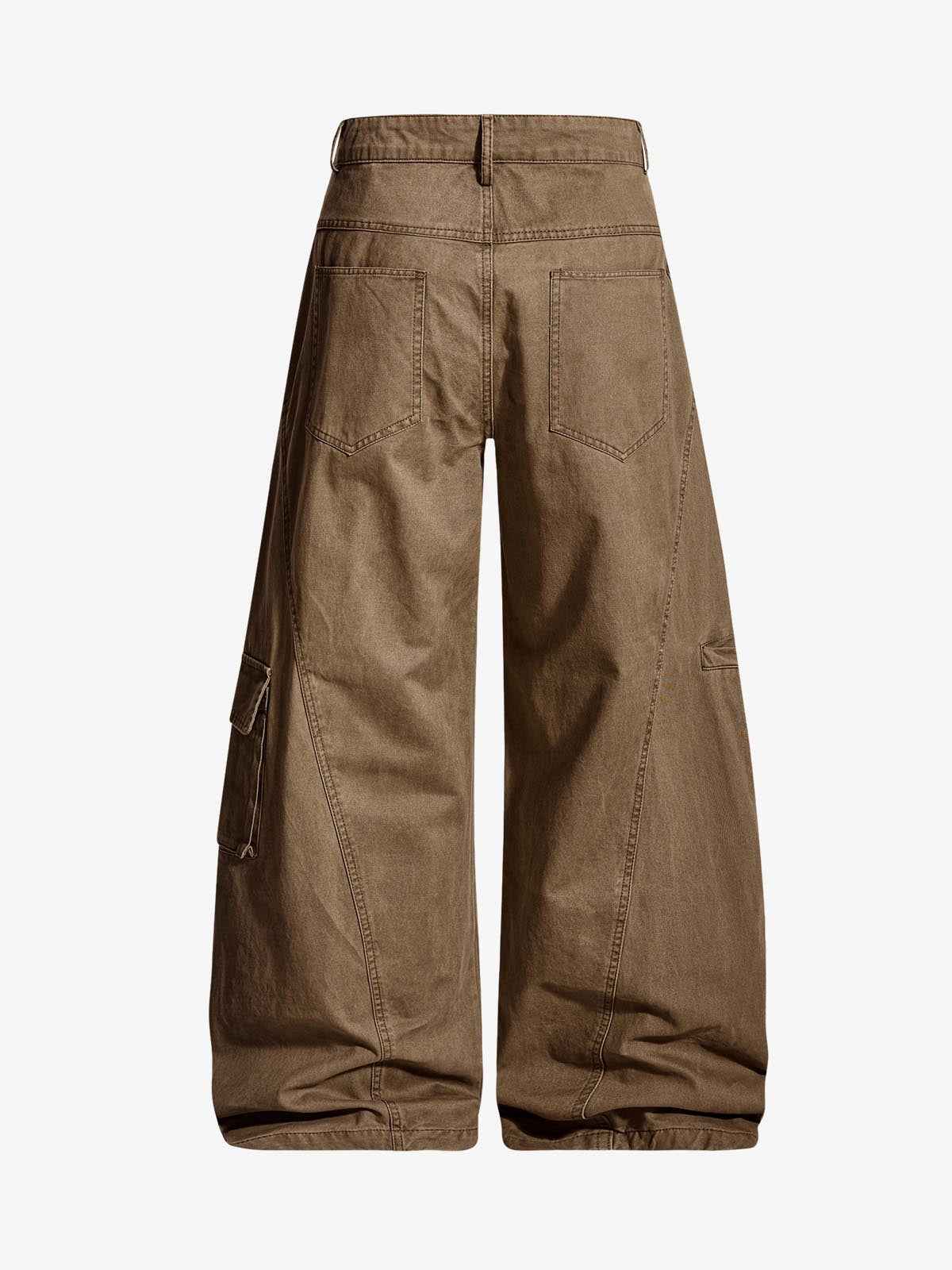 Washed Cargo Webbing Barrel Pants