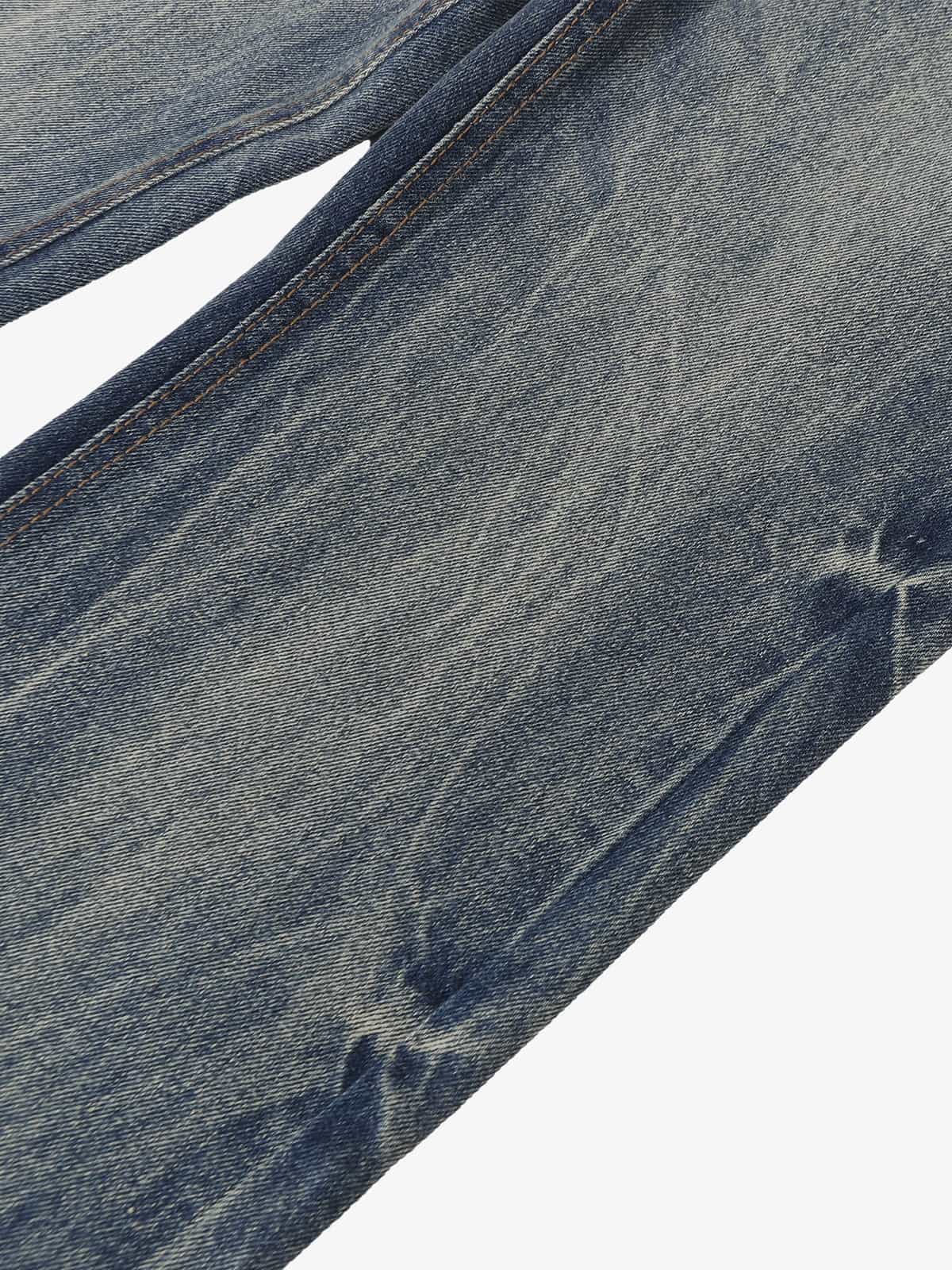 Retro Washed Faded Flared Jeans - Luxuryurbanwear