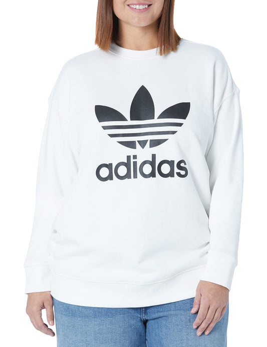 adidas Originals Womens Trefoil Crew Sweatshirt White X-Large