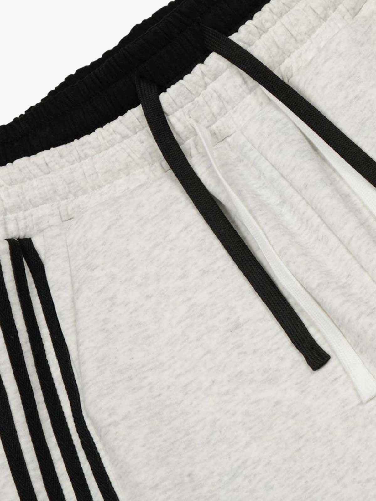 Retro Fun Embroidered Double Waistband Striped Sweatpants