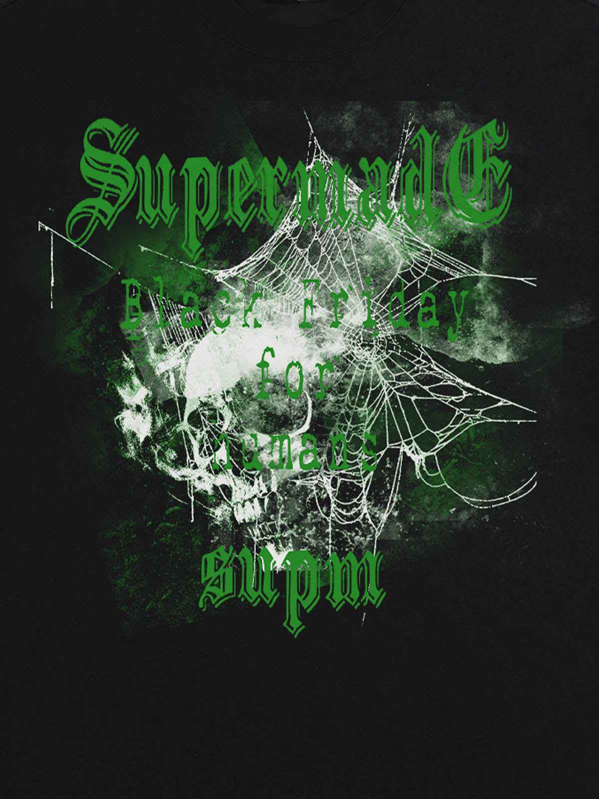 Gothic Skull Spiderweb Graphic T-Shirt