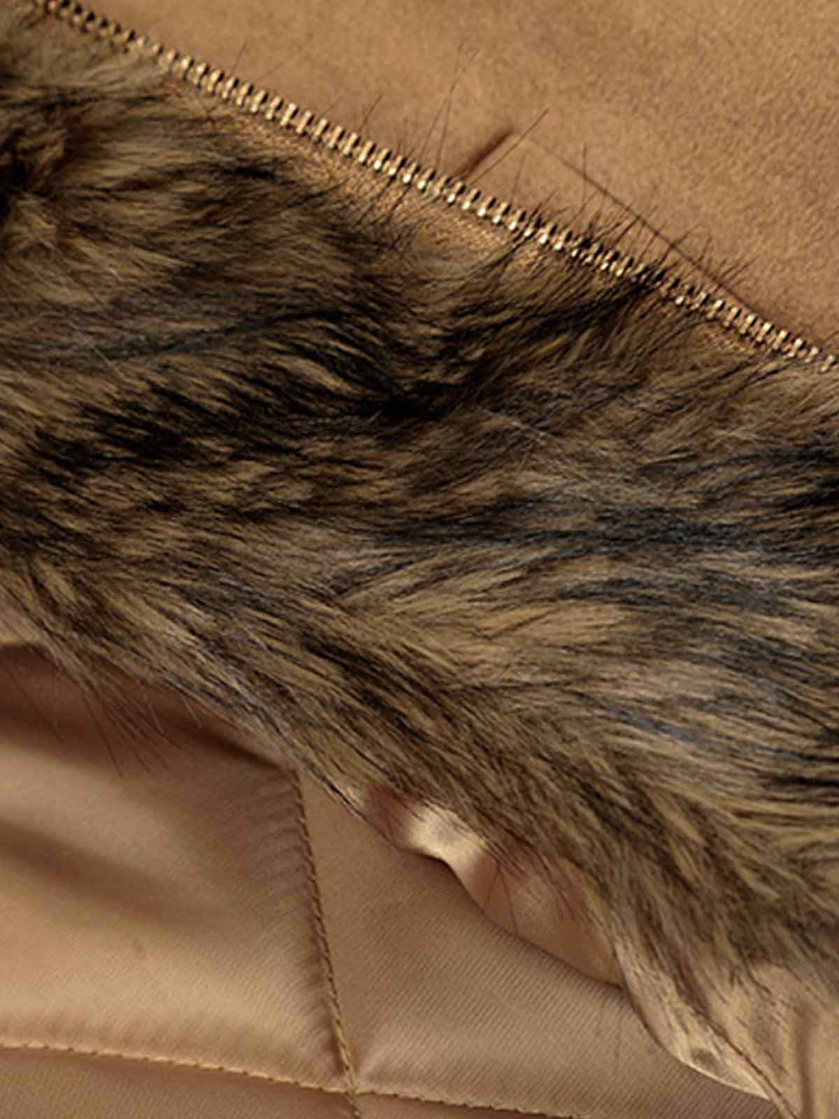 Vintage Distressed Deconstructed Faux Fur Collar Jacket