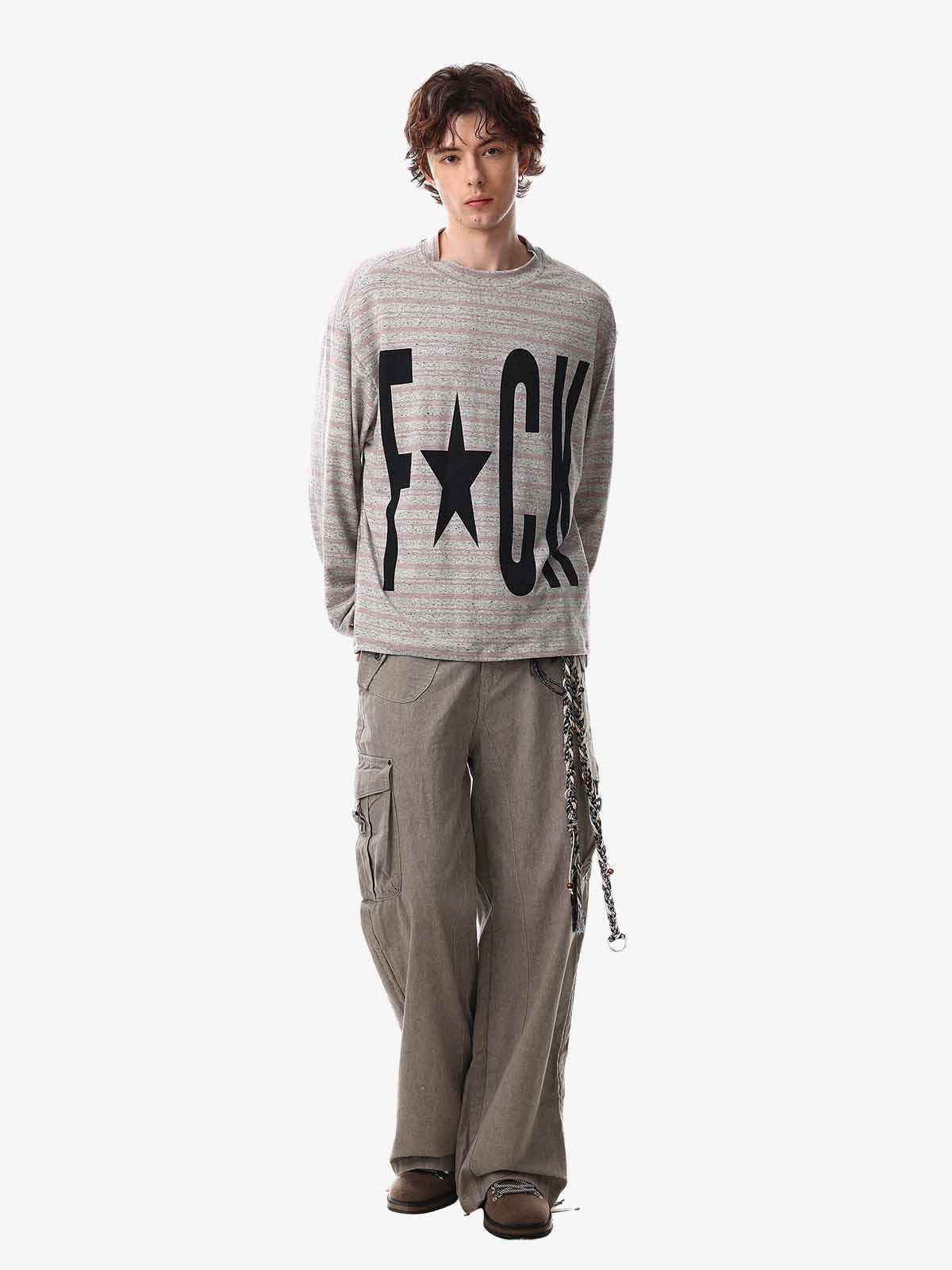 Graphic Letter Star Print Long Sleeve T-Shirt