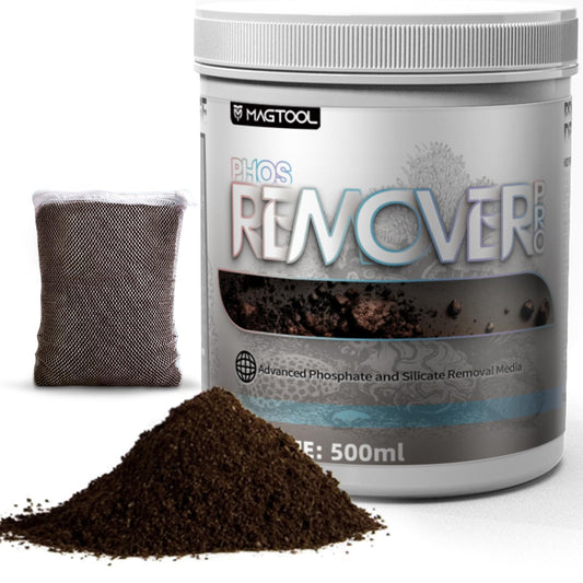 MagTool GFO-Based Enhanced Phosphate & Silicate Remover Saltwater Aquarium Filter Media Synthetic Granular Ferric Oxide (GFO) PO4 Reducer for Coral and Reef Tank | PhosRemover PRO