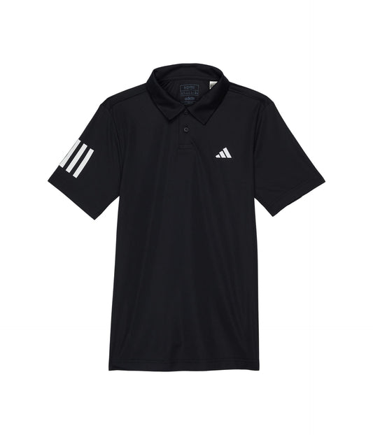 adidas Boys Club Tennis 3-Stripes Polo Shirt Black (2023) Large