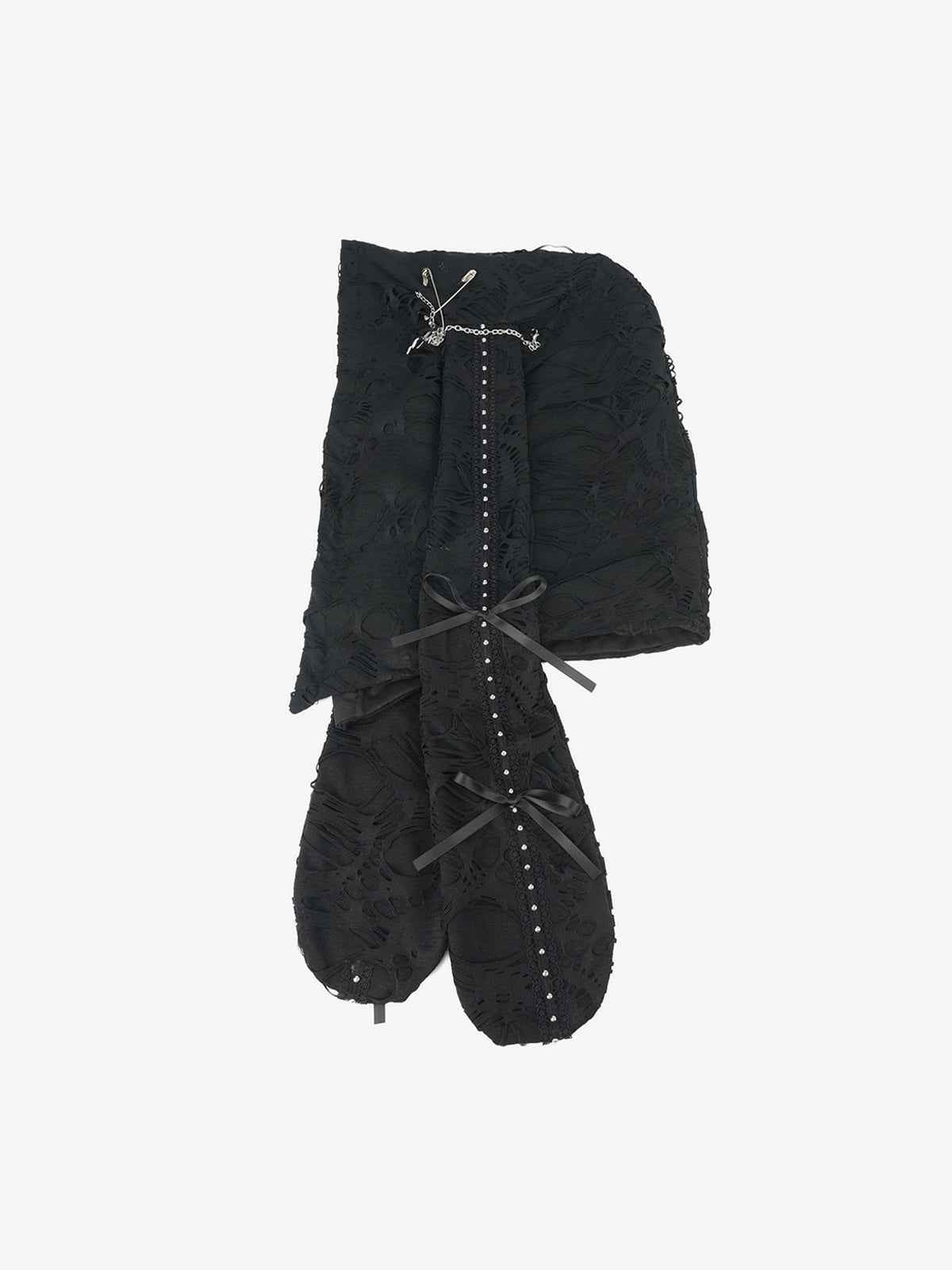 Punk Gothic Lace-Up Bow Earflap Trapper Hat