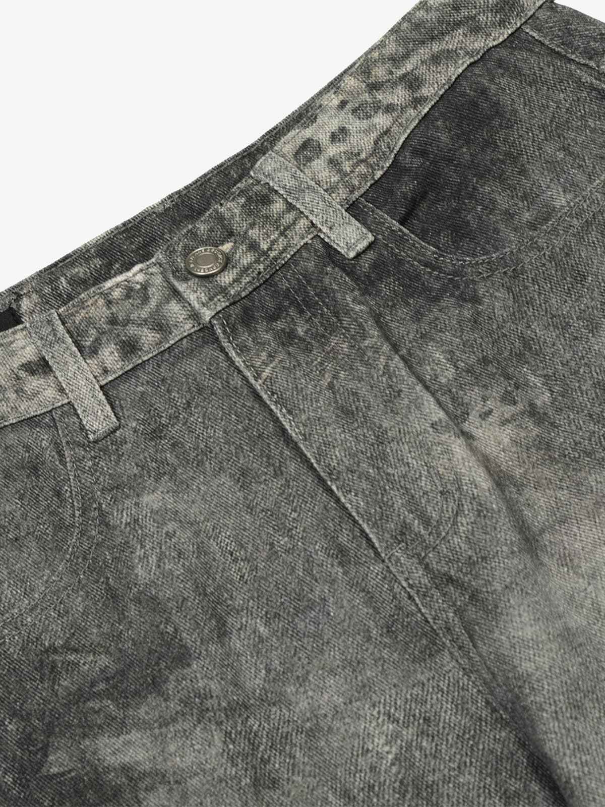 Vintage Heavy Distressed Washed Barrel Jeans
