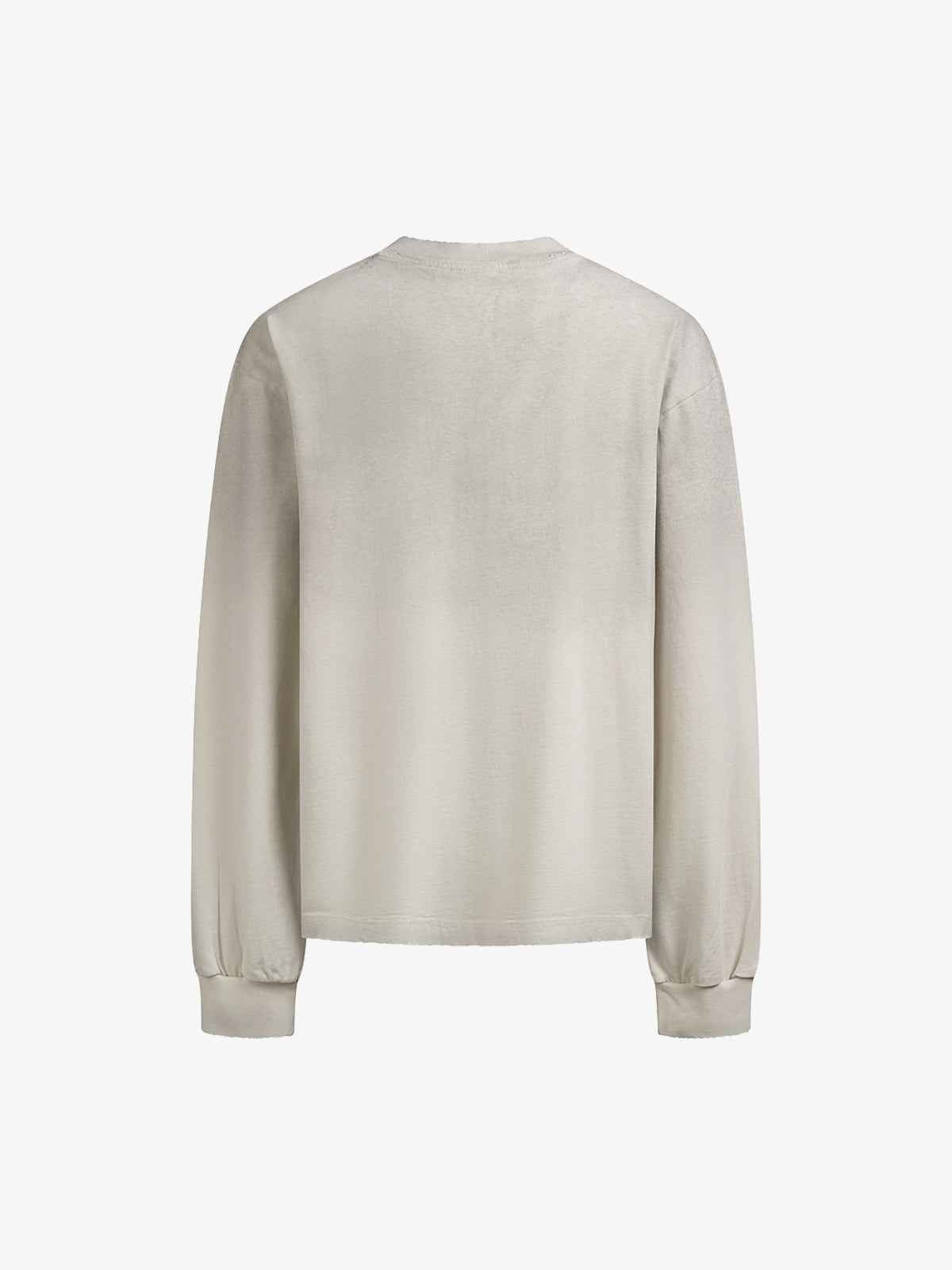 Distressed 07 Graphic Print Washed Long Sleeve T-Shirt