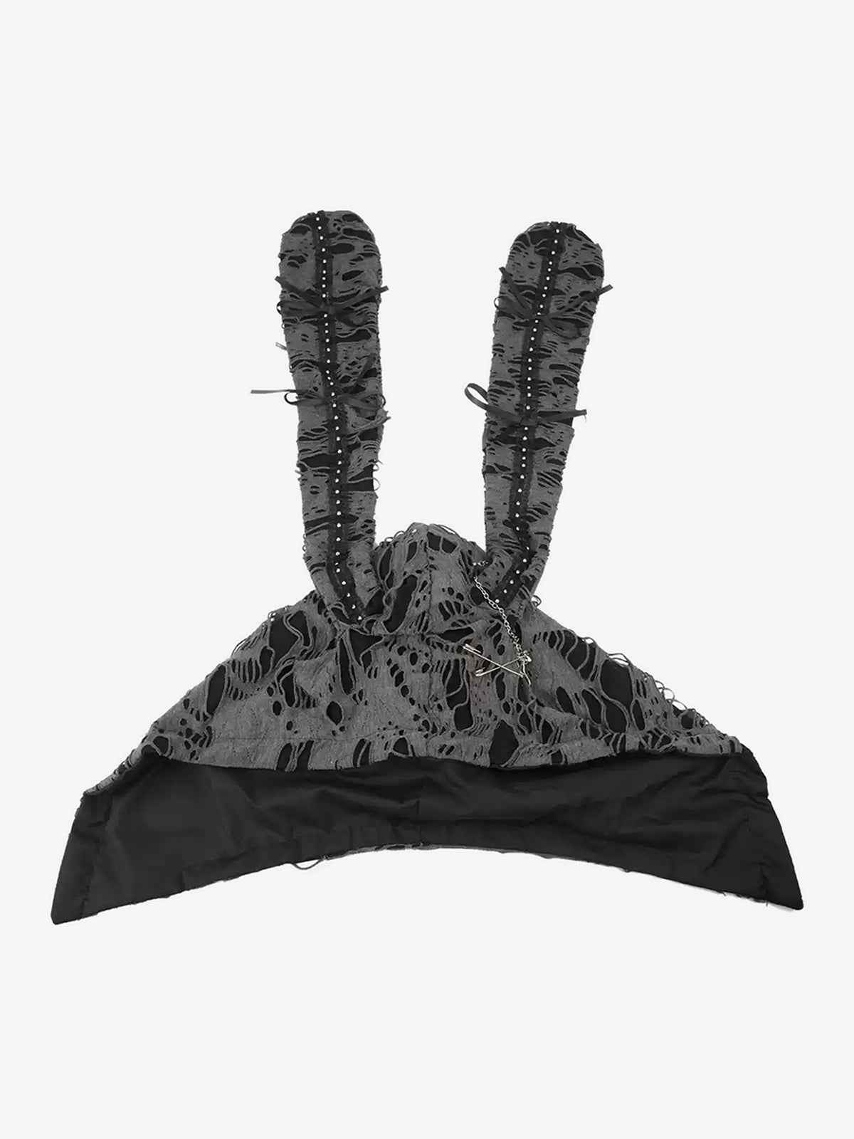 Punk Gothic Lace-Up Bow Earflap Trapper Hat