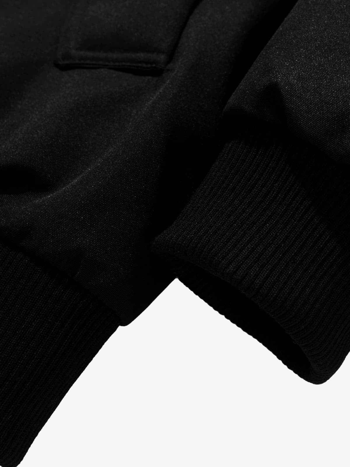 Retro Contrast Fur Collar Quilted Cotton Bomber Jacket