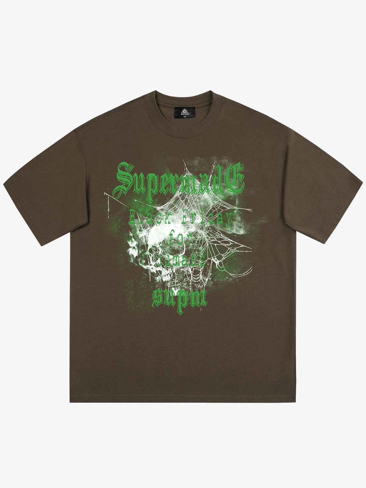 Gothic Skull Spiderweb Graphic T-Shirt
