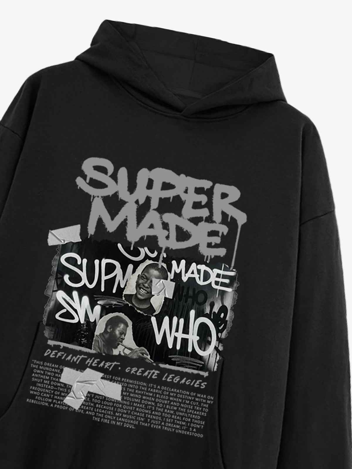 Trendy Retro Graffiti Character Hoodie